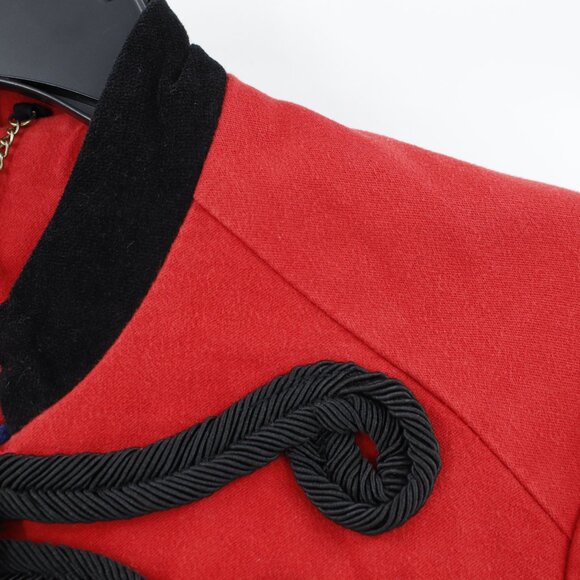 Free people blazer Womens XS Seamed and structured red gold buttons military - Picture 3 of 13